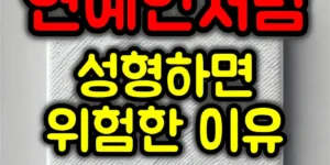 연예인 성형 위험한 이유