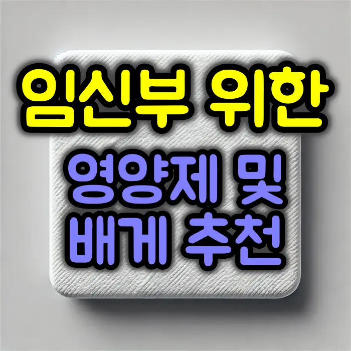 임신부를 위한 영양제 및 배게 추천