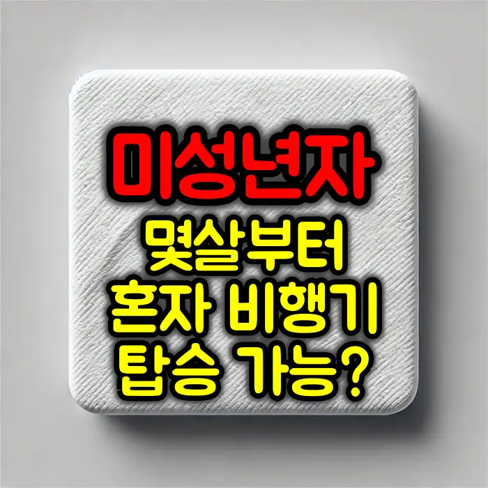 미성년자 비행기 탑승 연령 기준과 준비 서류 총정리