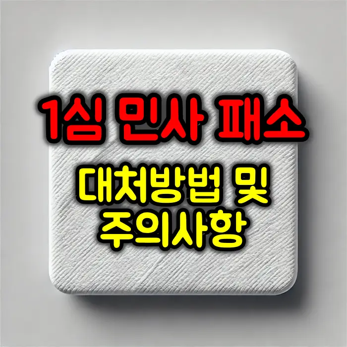 1심 민사소송 패소 시 대처방법 및 주의사항
