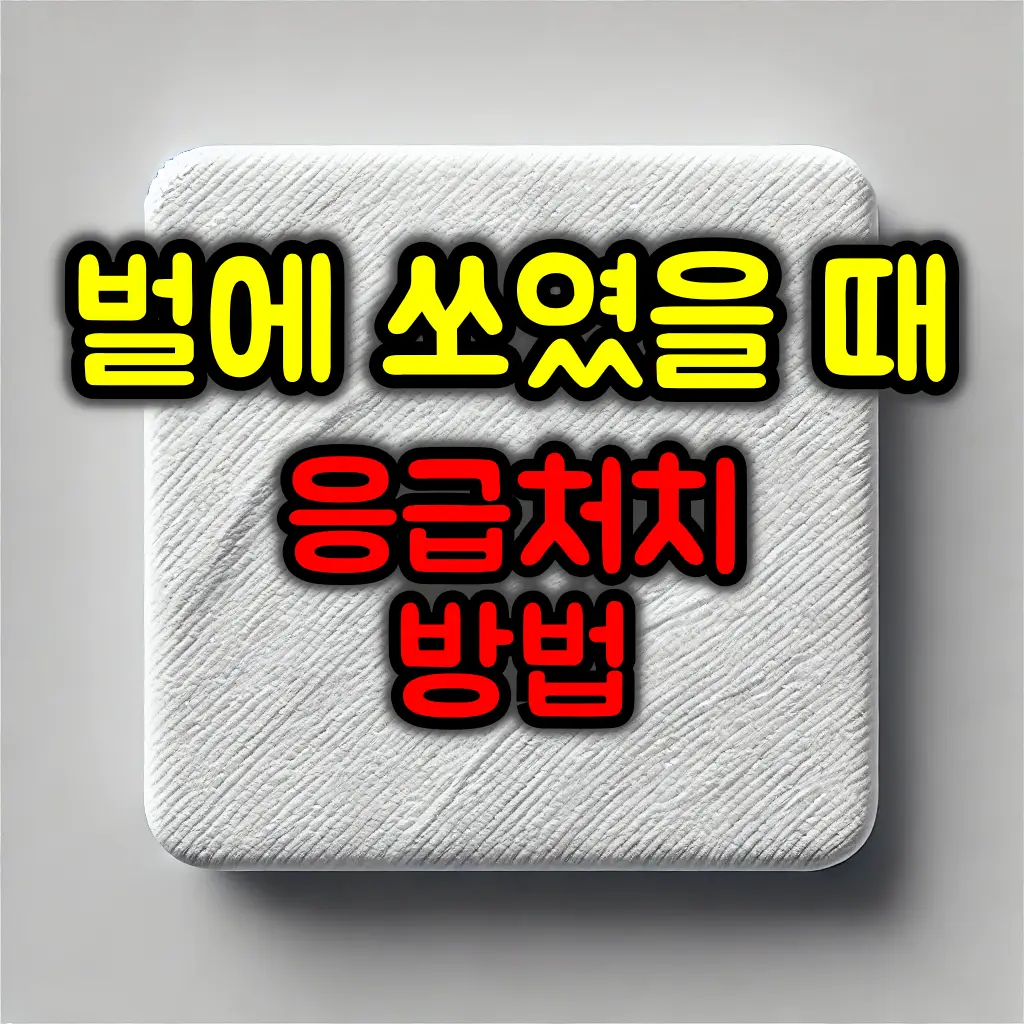 벌에 쏘였을 때 응급처치 가이드