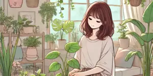 식물을 관리하는 여자