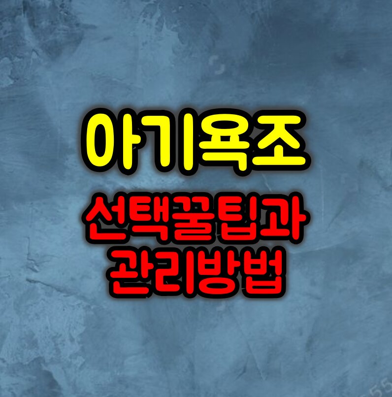아기 욕조 선택 꿀팁과 관리방법