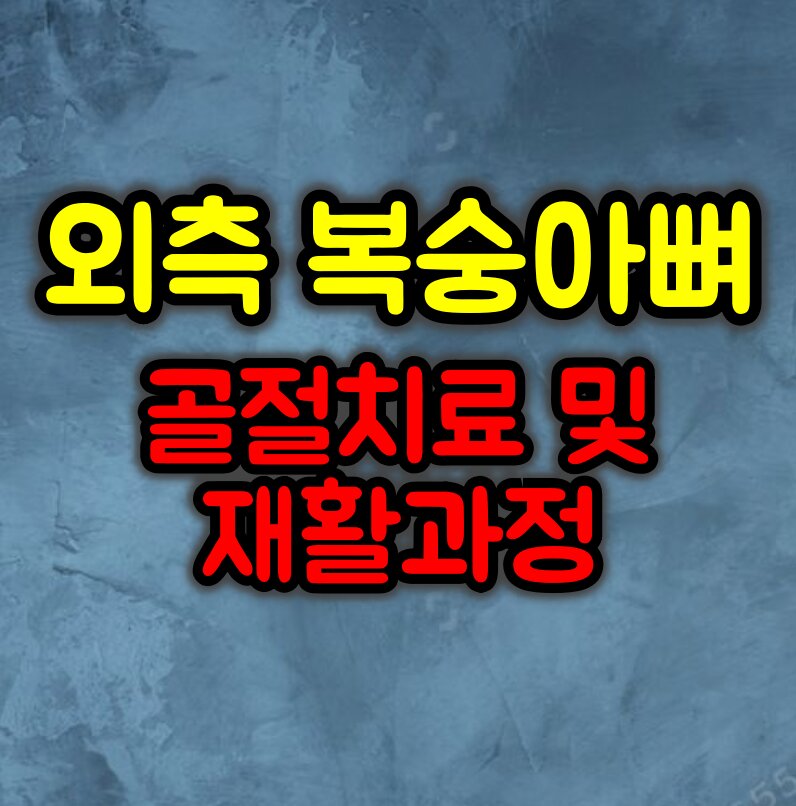 외측 복숭아뼈 골절 치료 및 재활과정