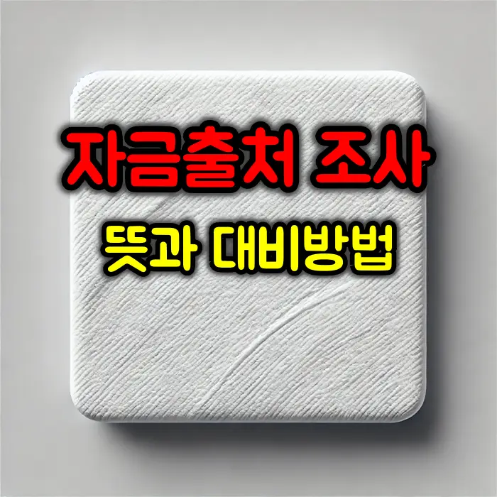 자금출처 조사 뜻과 대비방법