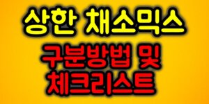 상한 채소믹스 구분방법
