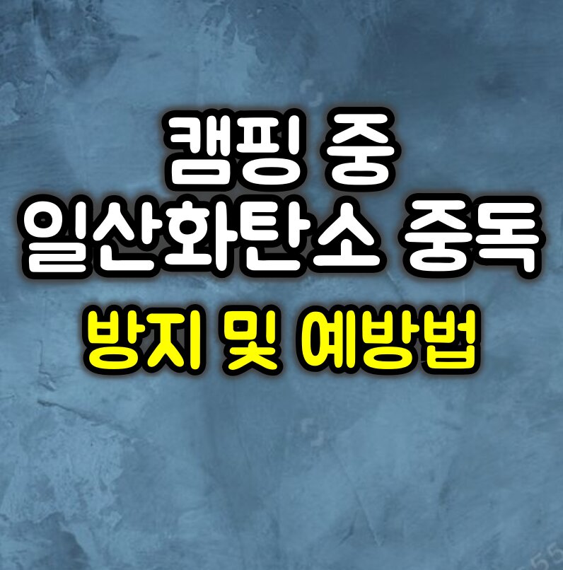 캠핑 중 일산화탄소 중독 위험 방지 및 예방법