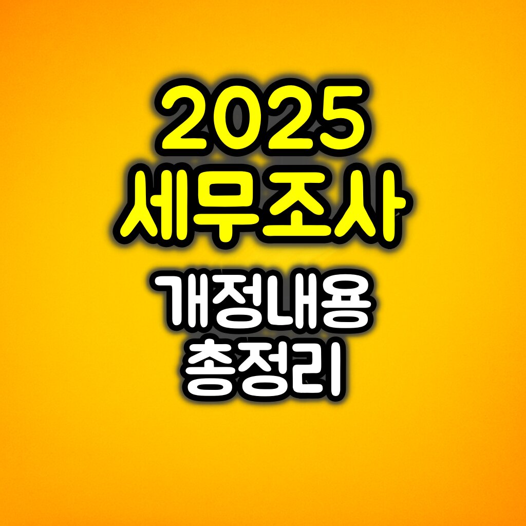 2025년 세무조사 개정 내용 총정리