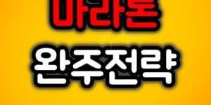 마라톤 완주전략