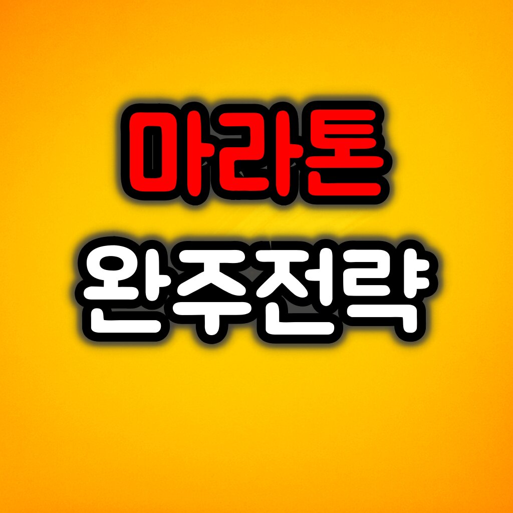 마라톤 완주전략