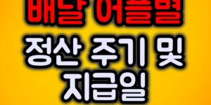 배달어플별 정산주기