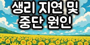 생리지연 및 중단 원인