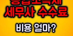 세무사 수수료