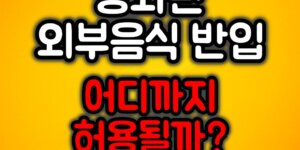영화관 외부음식 반입