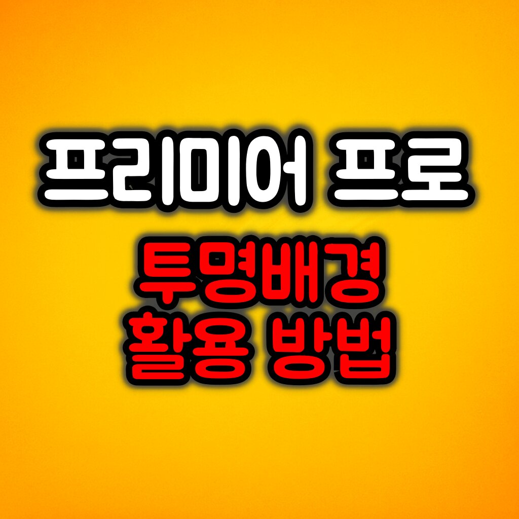프리미어 프로 :: 투명 배경 확인 및 활용방법