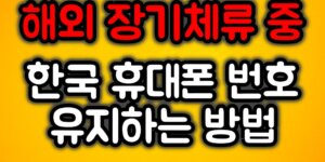 해외장기체류 중 휴대폰 번호 유지하는 방법
