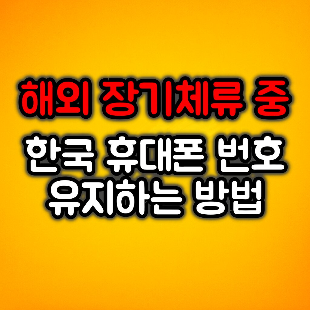 해외 장기체류 중 한국 휴대폰 번호 유지하는 방법