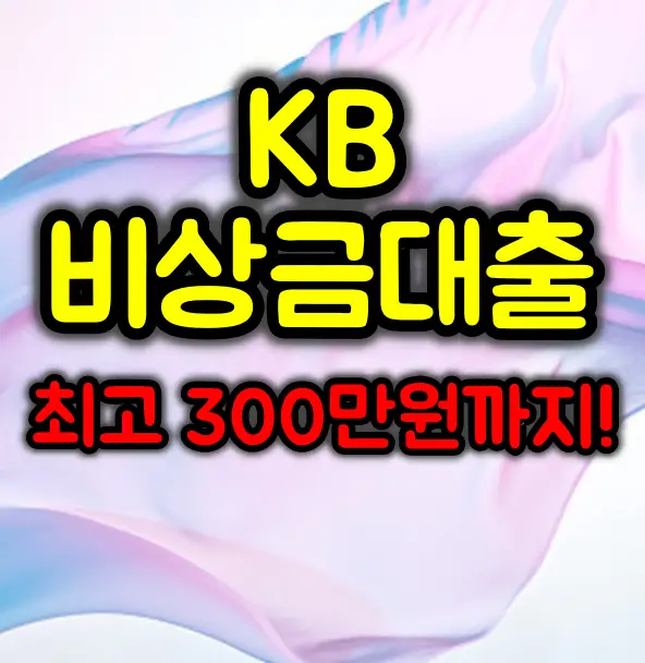 KB 비상금대출 완벽 가이드 :: 최고 3백만원까지!