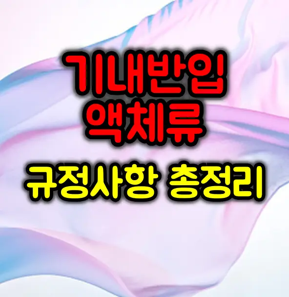 비행기 탑승 시 기내 반입 액체류 규정 총정리