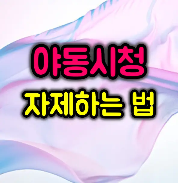 야동 시청 자제하는 방법