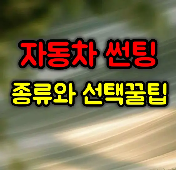 자동차 썬팅 종류와 선택 및 관리 꿀팁 :: 시공 시 주의사항