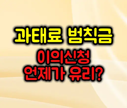 과태료 vs 범칙금 차이와 이의신청 언제가 유리한가?