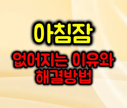 아침잠이 없어지는 이유와 해결 방법