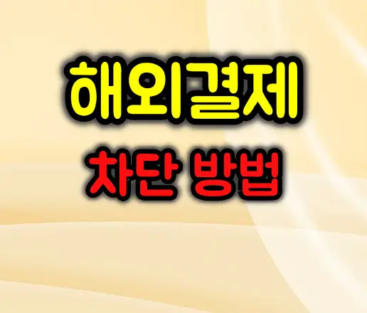 해외결제 차단 방법 :: 서비스별 해외사용 차단/한도 설정