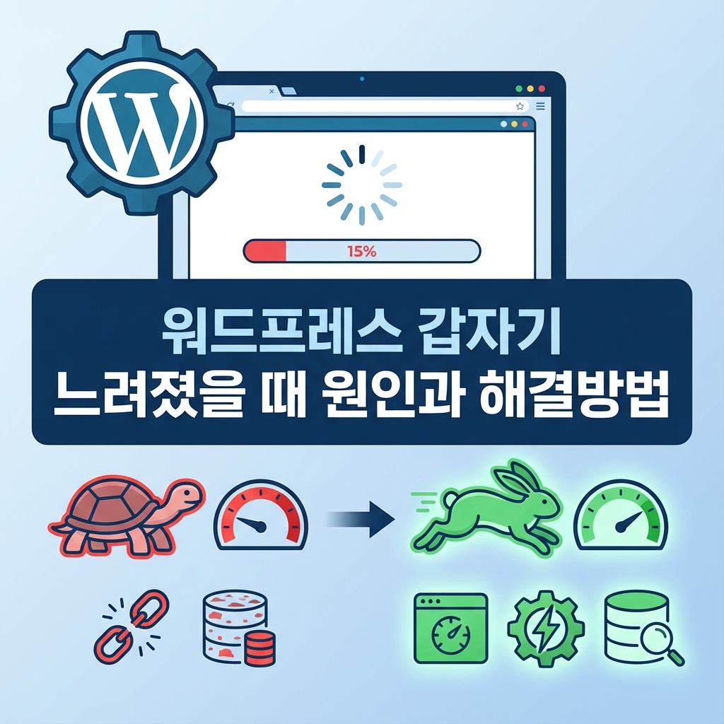 워드프레스 갑자기 느려졌을 때 원인과 해결방법