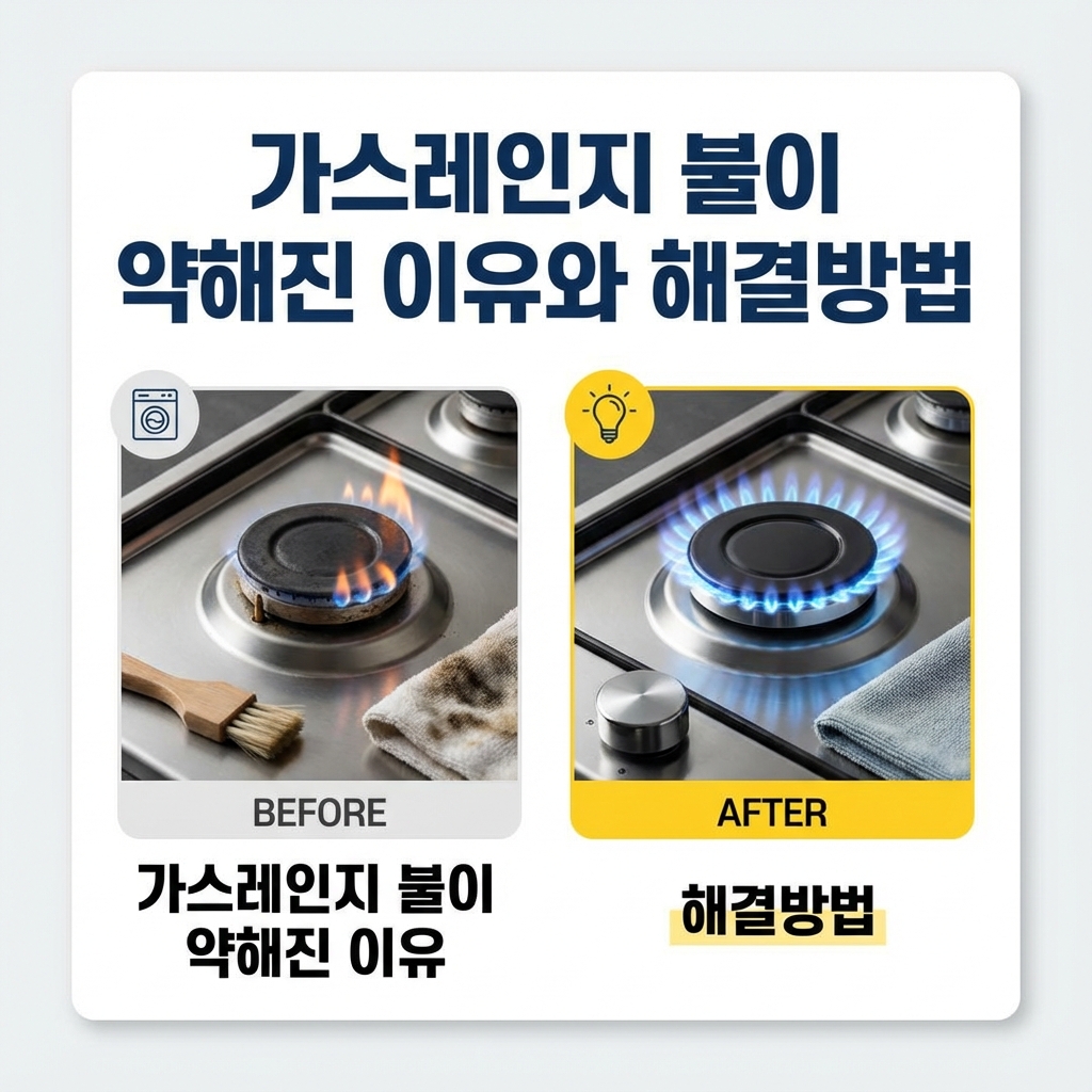 가스레인지 불이 약해진 이유와 해결방법