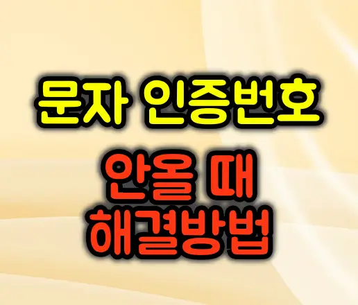 문자 인증번호 안 올 때 해결방법