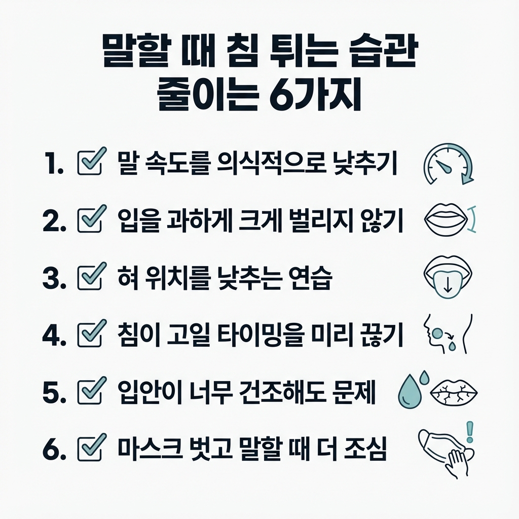 침튀는 습관 줄이기