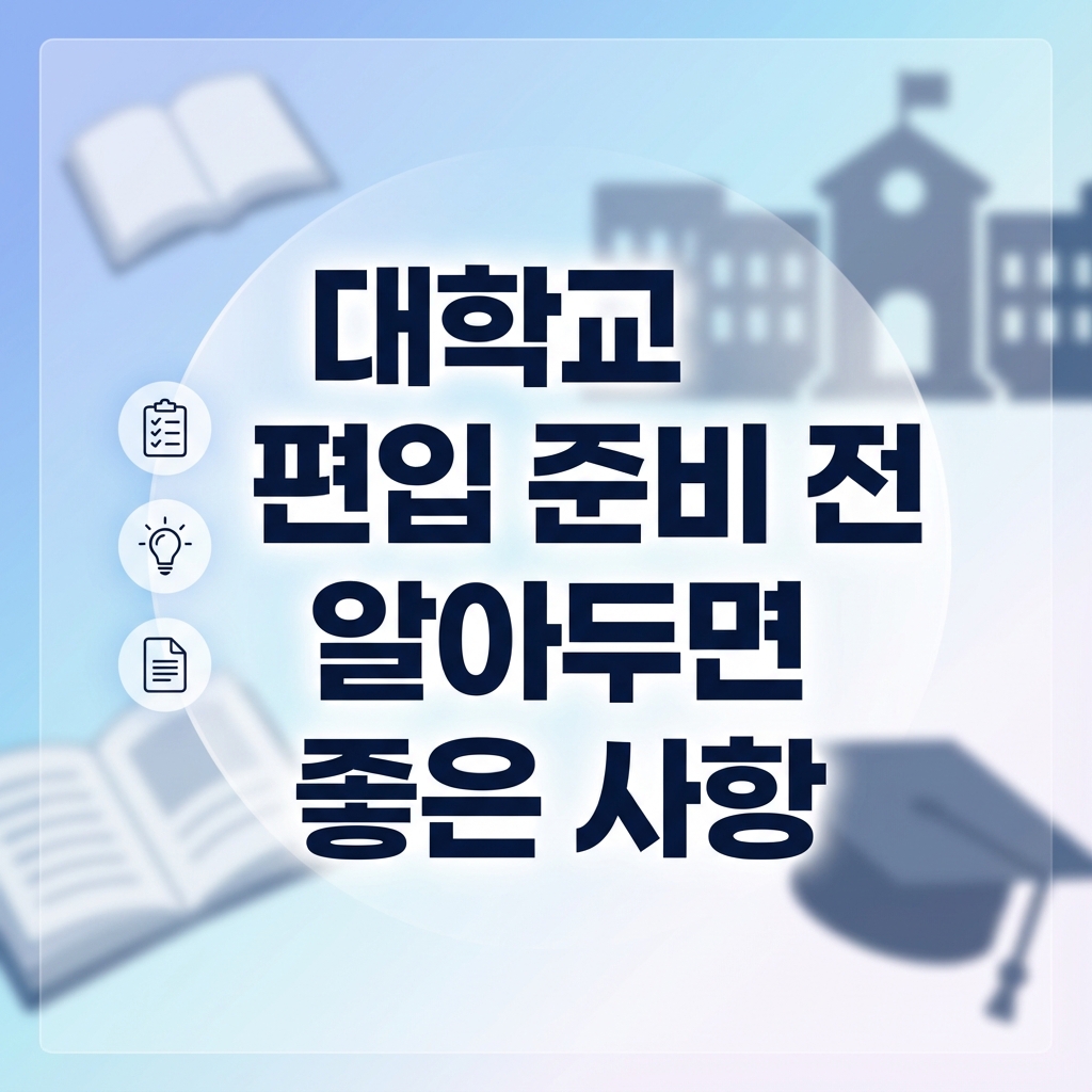 대학교 편입 전 준비사항