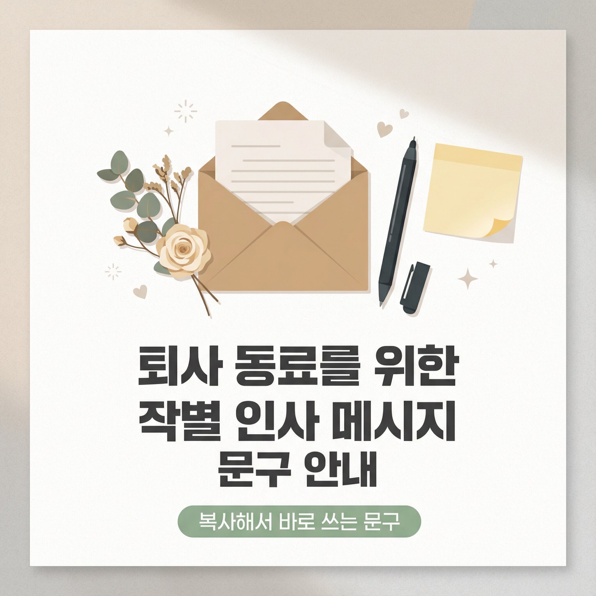 퇴사 동료를 위한 작별 인사 메시지 문구 안내