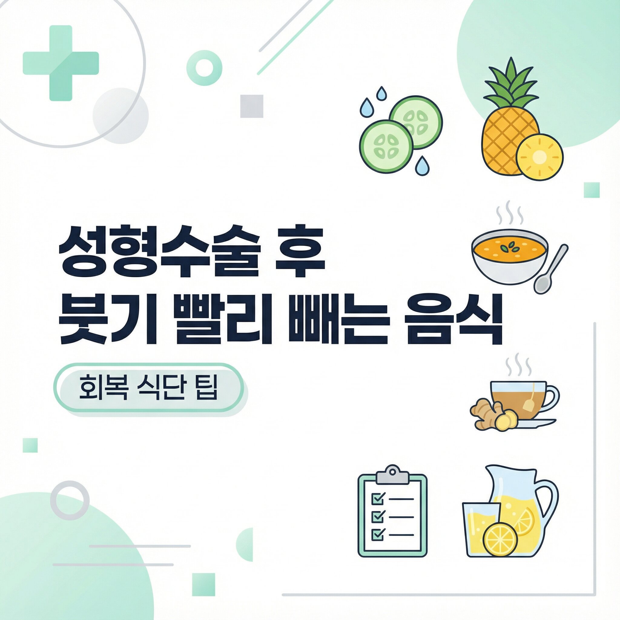 성형 수술 후 붓기 빨리 빼는 특효 음식과 안전한 음주 가능 시기