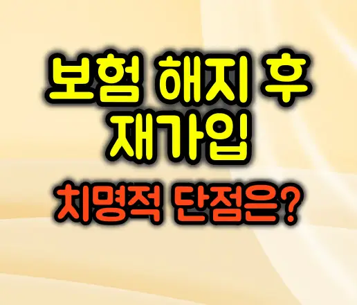 보험 해지 후 재가입, 놓치기 쉬운 치명적인 단점들