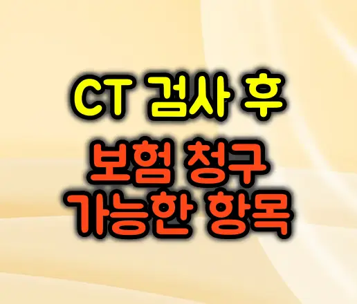 CT 검사 후 보험 청구 가능한 항목은?