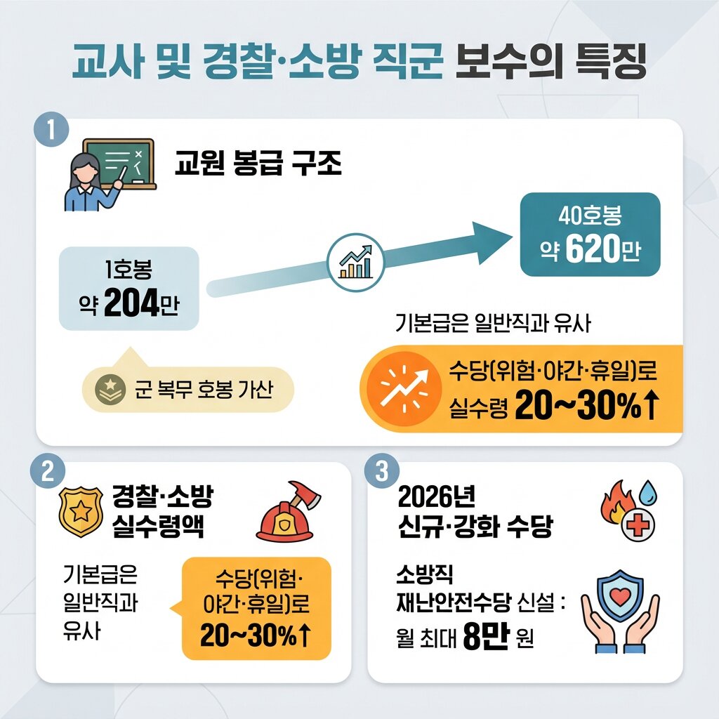 교사 및 경찰 소방직 보수