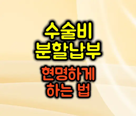 수술비 분할 납부 현명하게 준비하는 방법