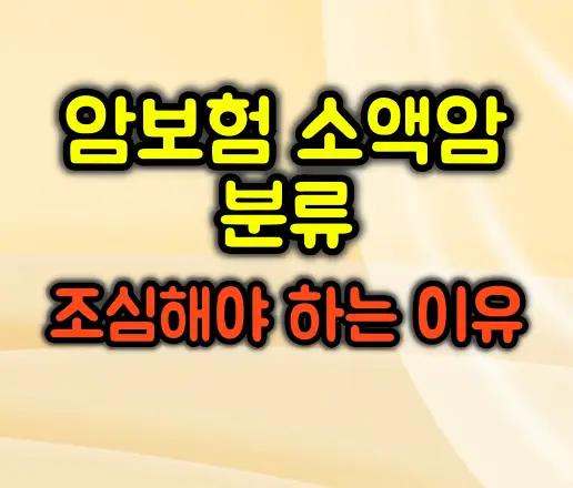 암보험 소액암 분류, 조심해야 하는 이유