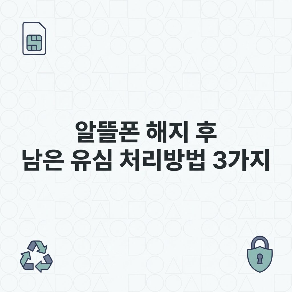 알뜰폰 해지 후 남은 유심 처리방법 3가지