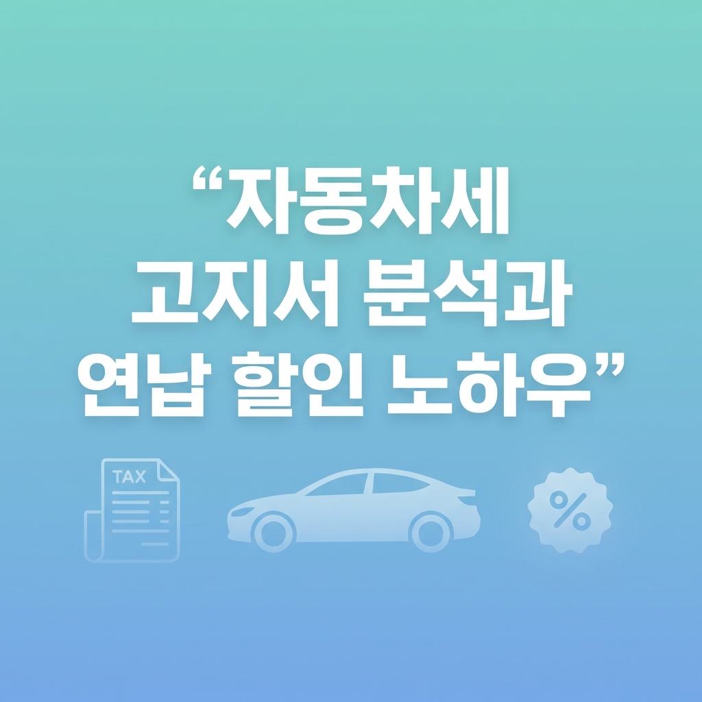 자동차세 고지서 분석과 연납 할인 노하우