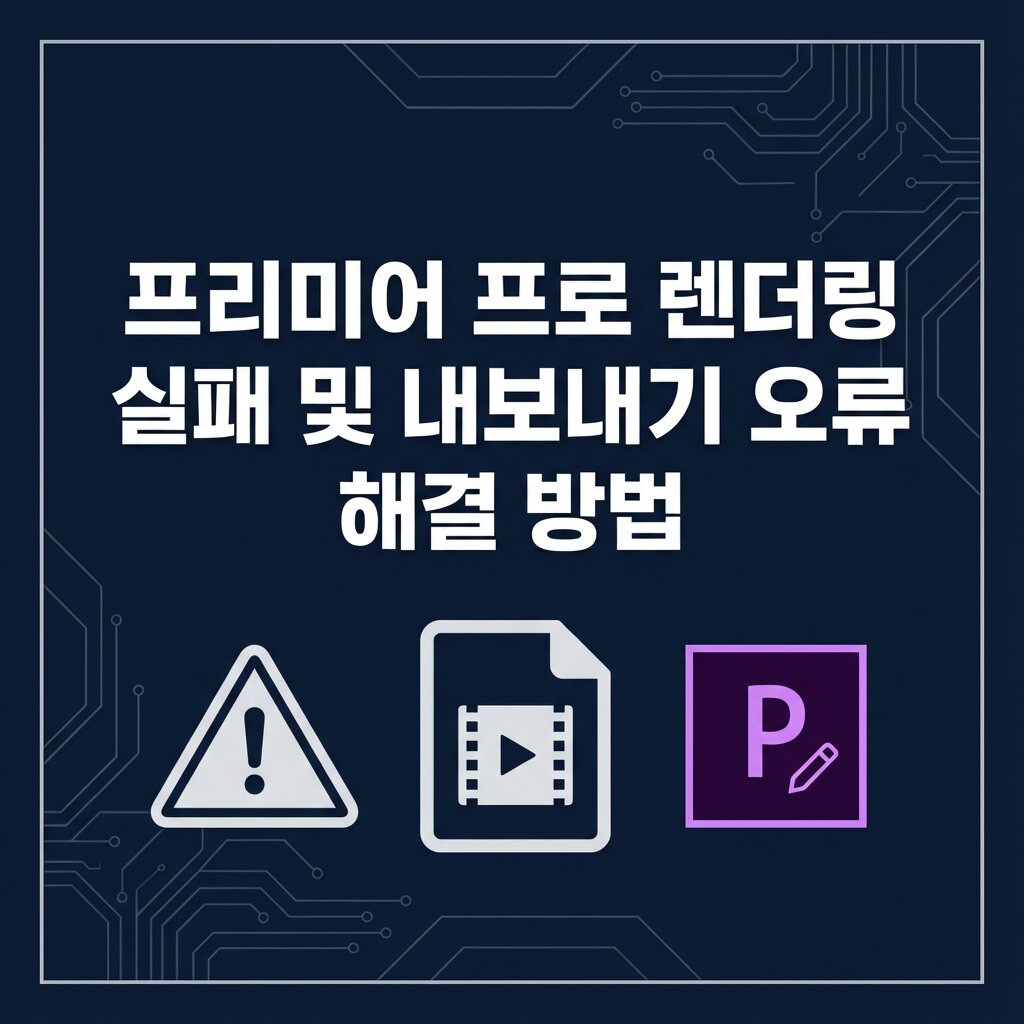 프리미어 프로 렌더링 실패 및 내보내기 오류 해결 방법