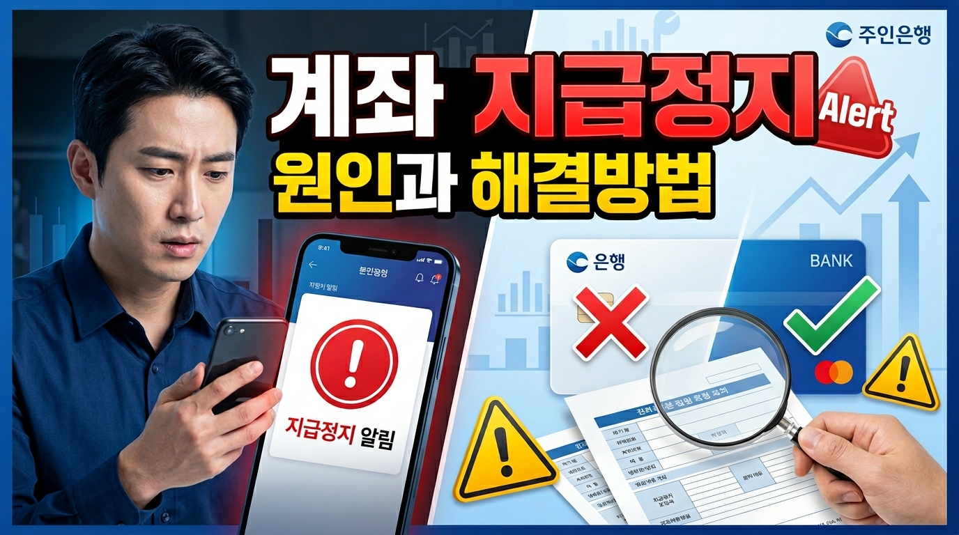계좌 지급정지 원인과 해결방법 알아보기