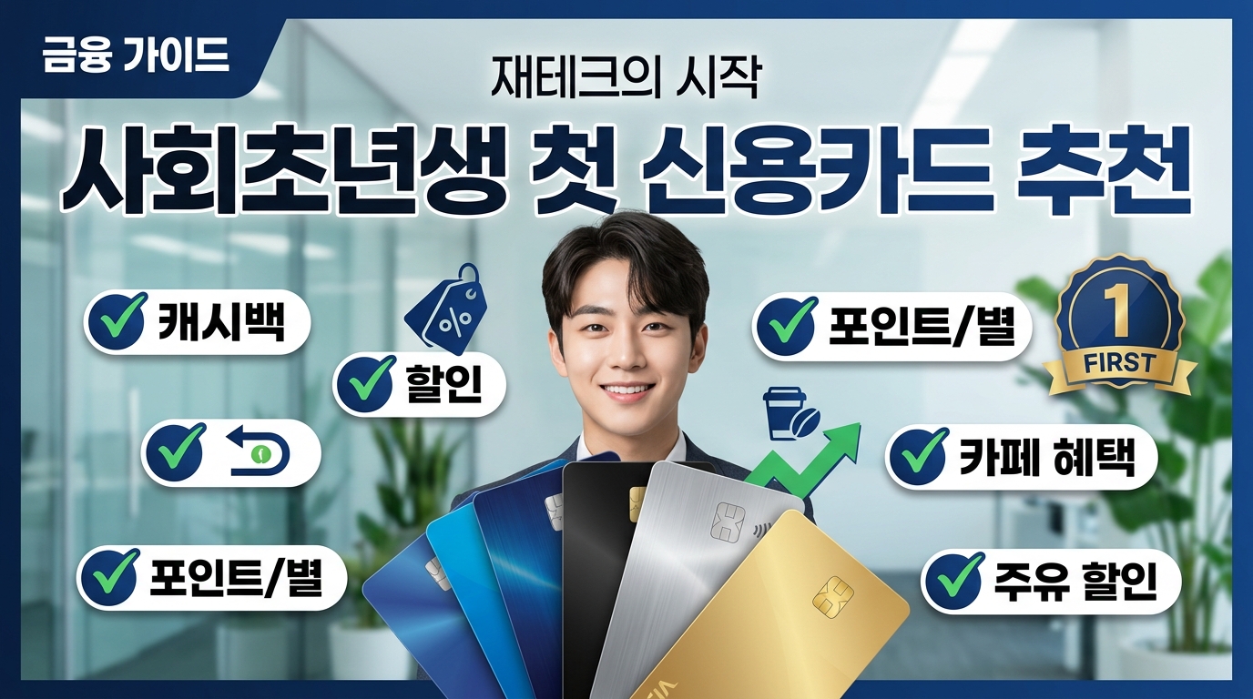 사회초년생 첫 신용카드 추천! 혜택 비교부터 연회비 본전 뽑는 법