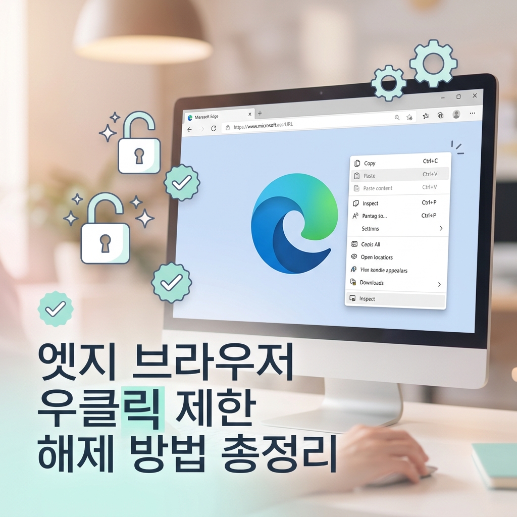 엣지 브라우저 우클릭 제한 해제 방법 총정리