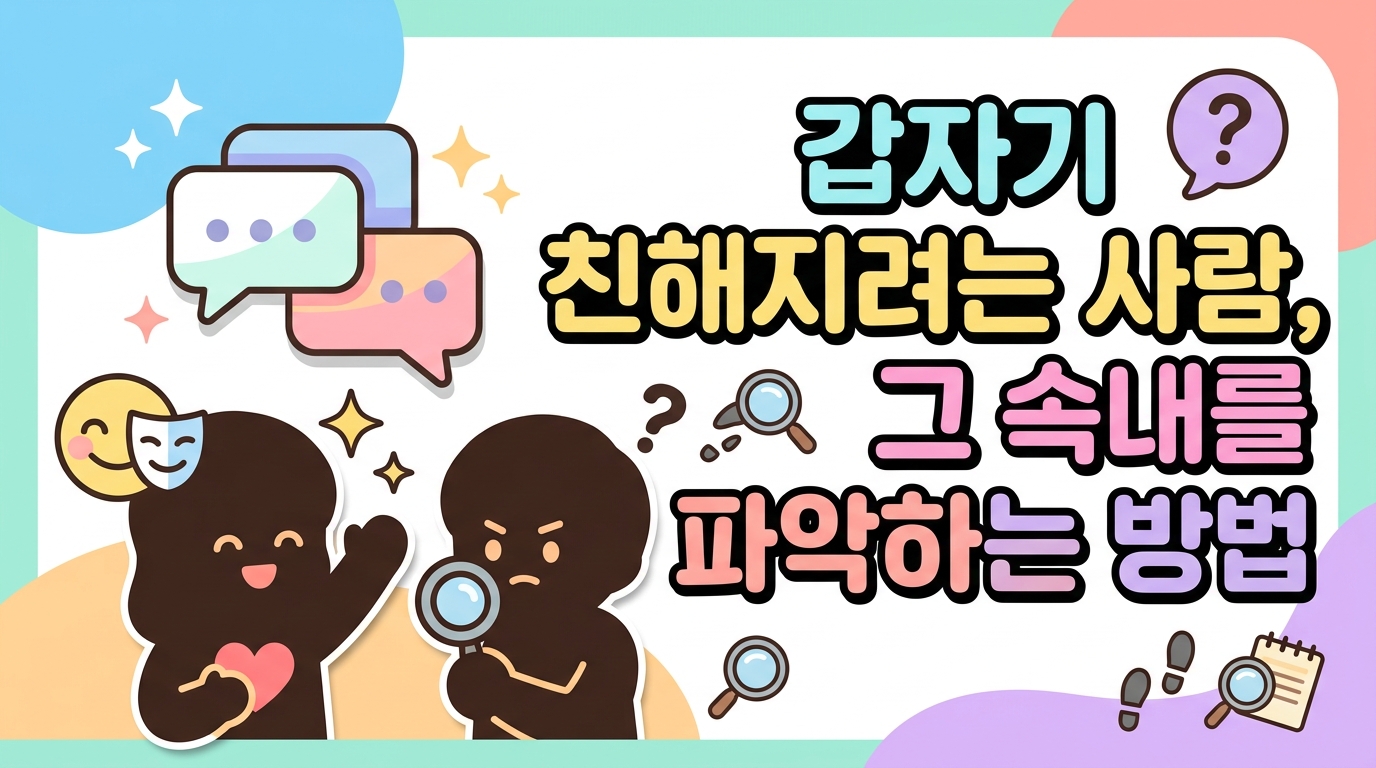 갑자기 친해지려는 사람, 그 속내를 파악하는 방법