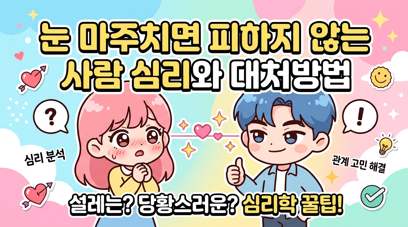 눈 마주치면 피하지 않는 사람 심리와 대처방법