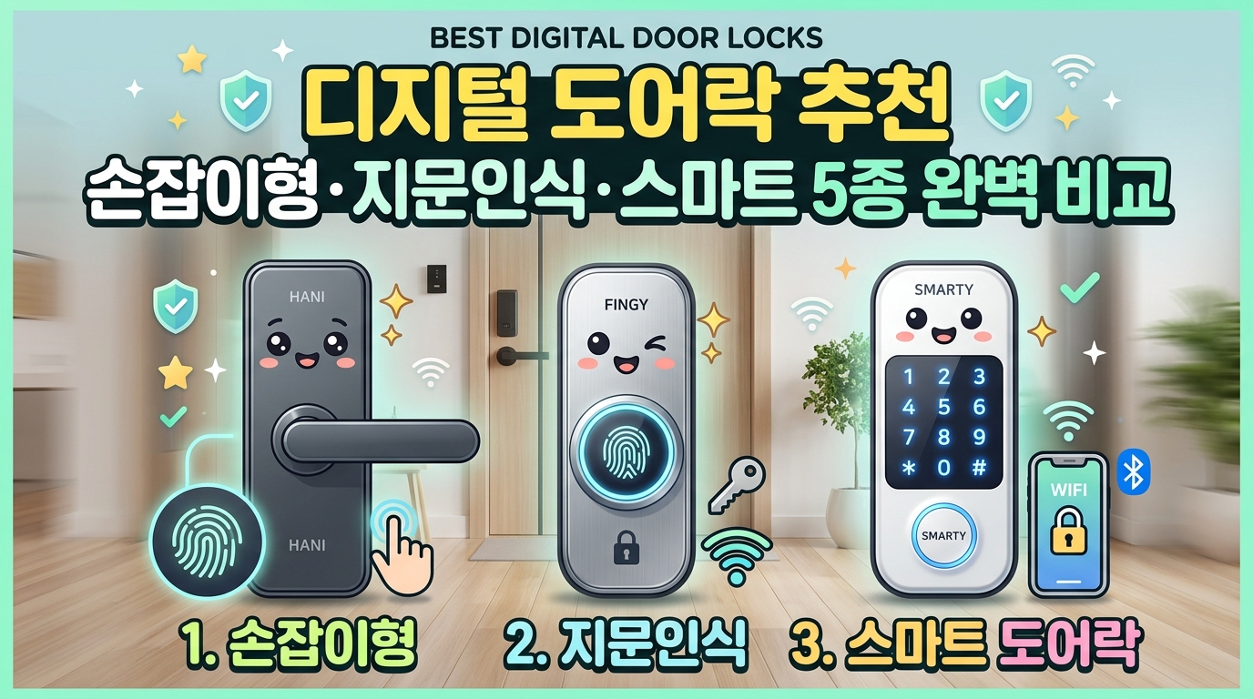 디지털 도어락 추천 손잡이형·지문인식·스마트 5종 완벽 비교